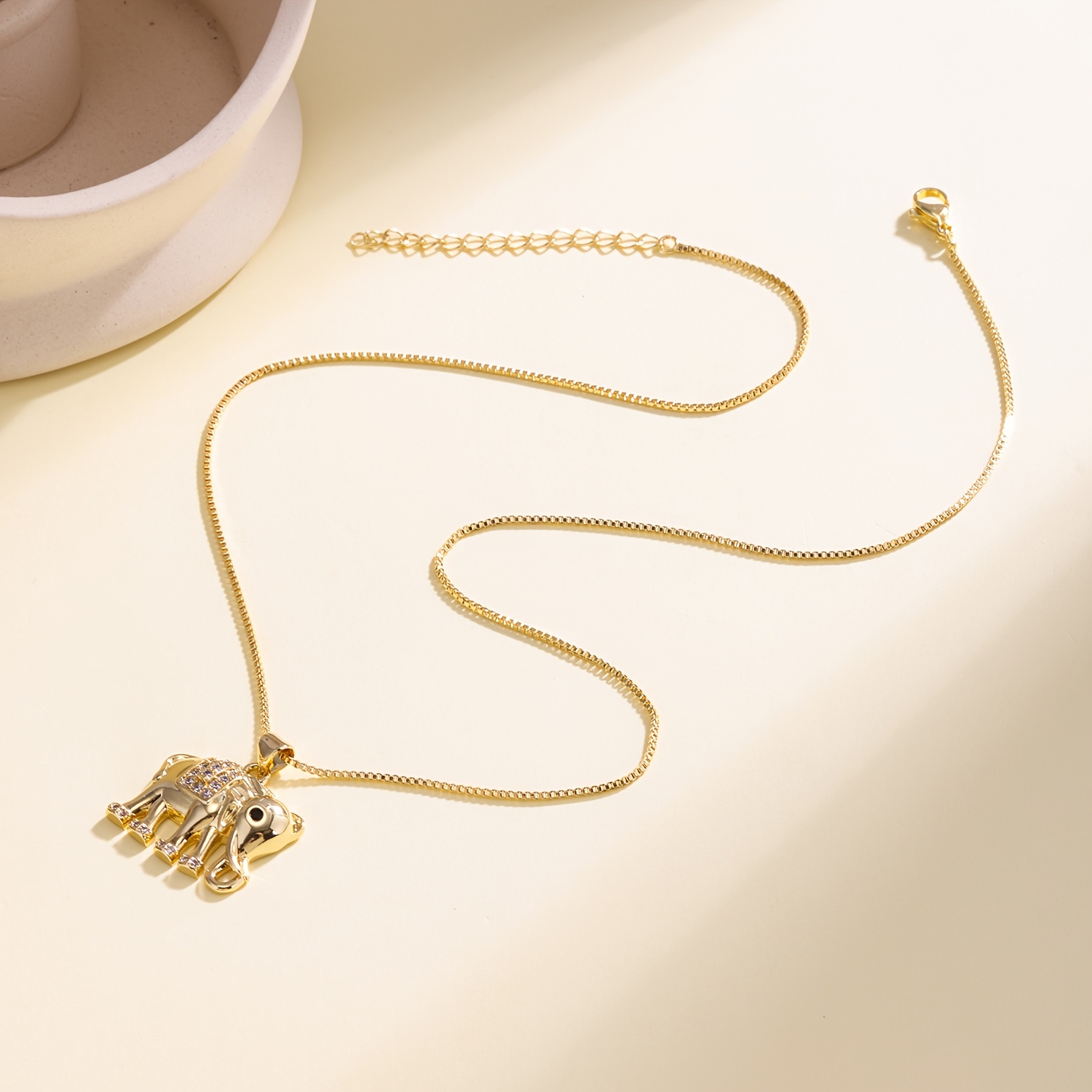 Women's Luxury Crystal Multicolored Elephant Pendant Necklace